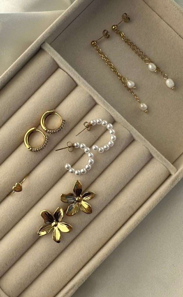 Smykkeli Copenhagen Øreringer - Toledo - Gold Colour w. Pearl