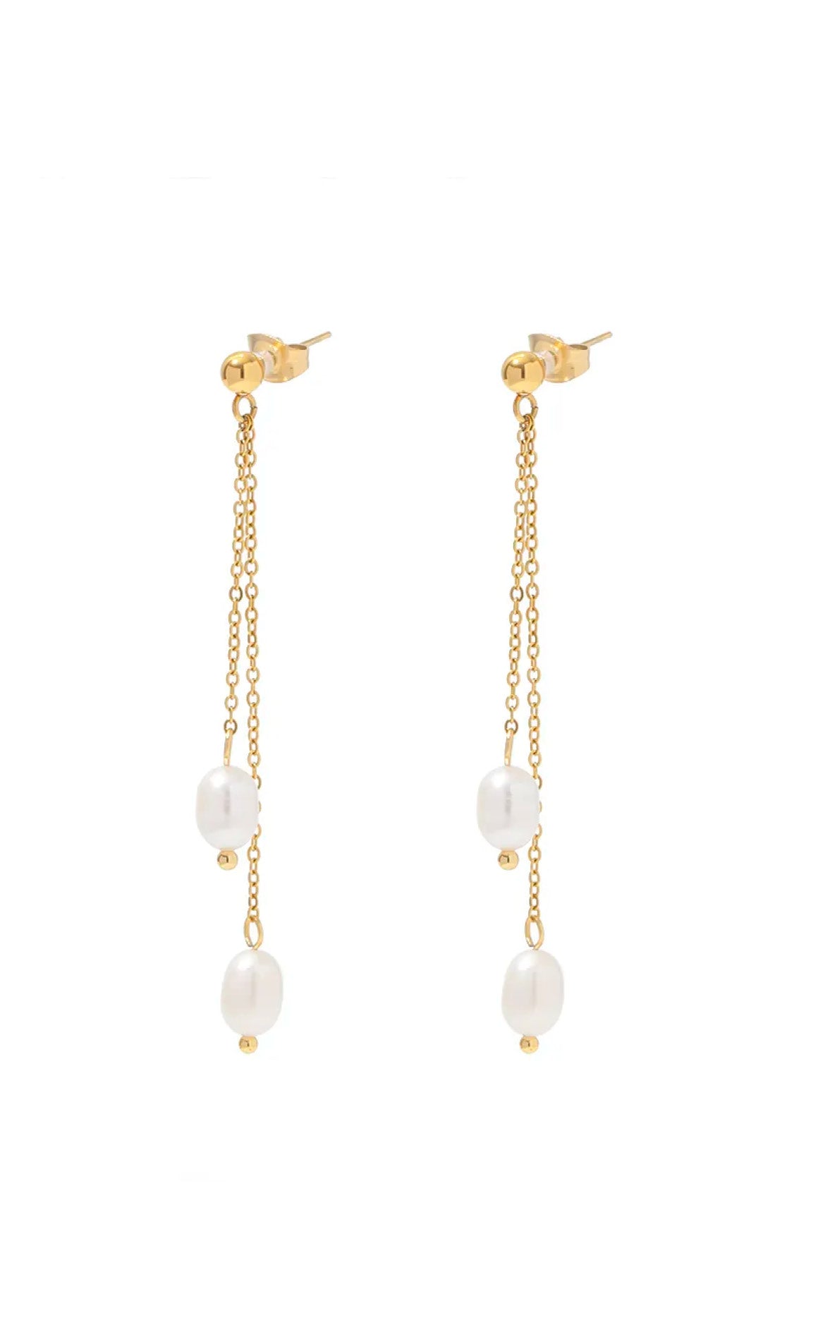 Smykkeli Copenhagen Øreringer - Toledo - Gold Colour w. Pearl