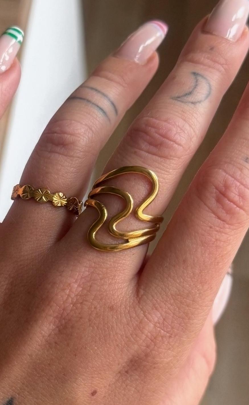 Smykkeli Copenhagen Ring - Emma Big - Gold Colour