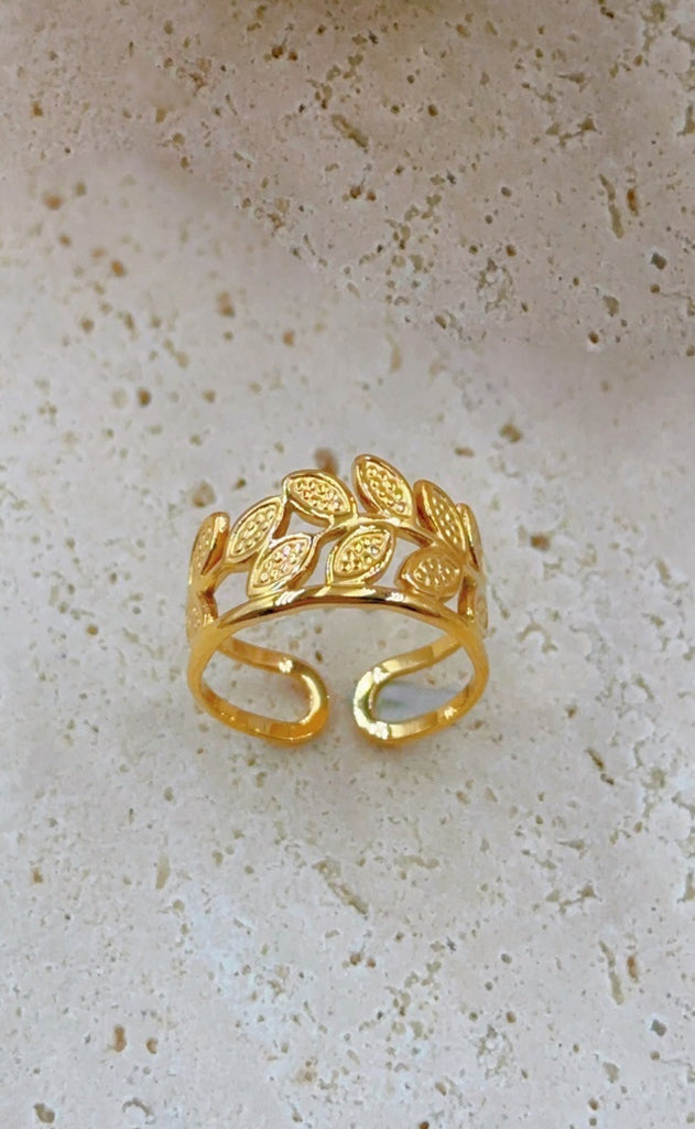 Smykkeli Copenhagen Ring - Lima Leaf - Gold