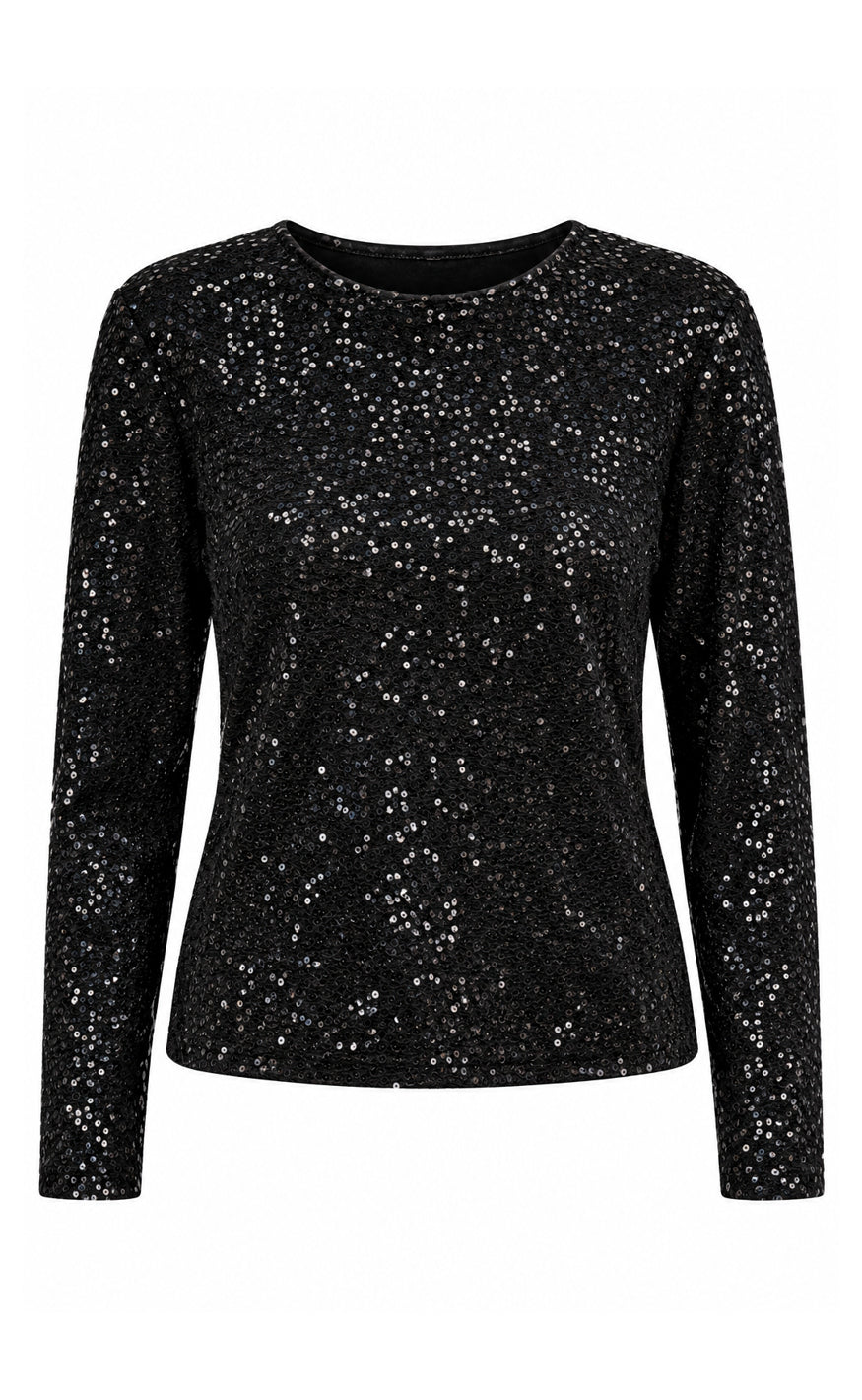 Say INA Copenhagen Bluse - Sophia Sequin - Black Sequin
