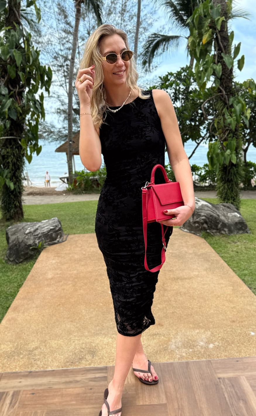 INA Copenhagen Kjole - Sophia Mesh - Black Flower