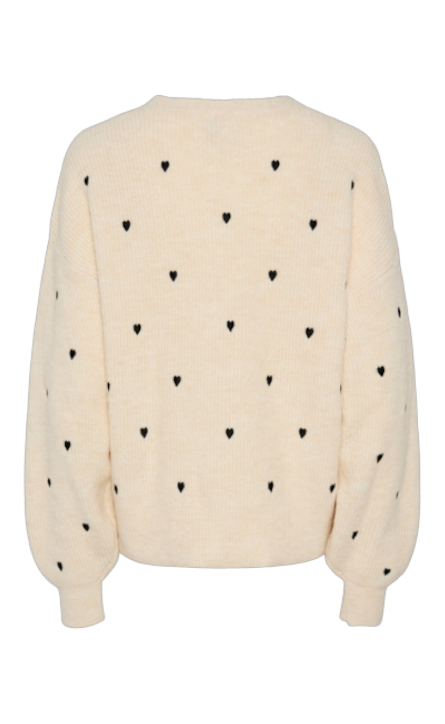 YAS Genser - Bow Embroided Knit - Birch
