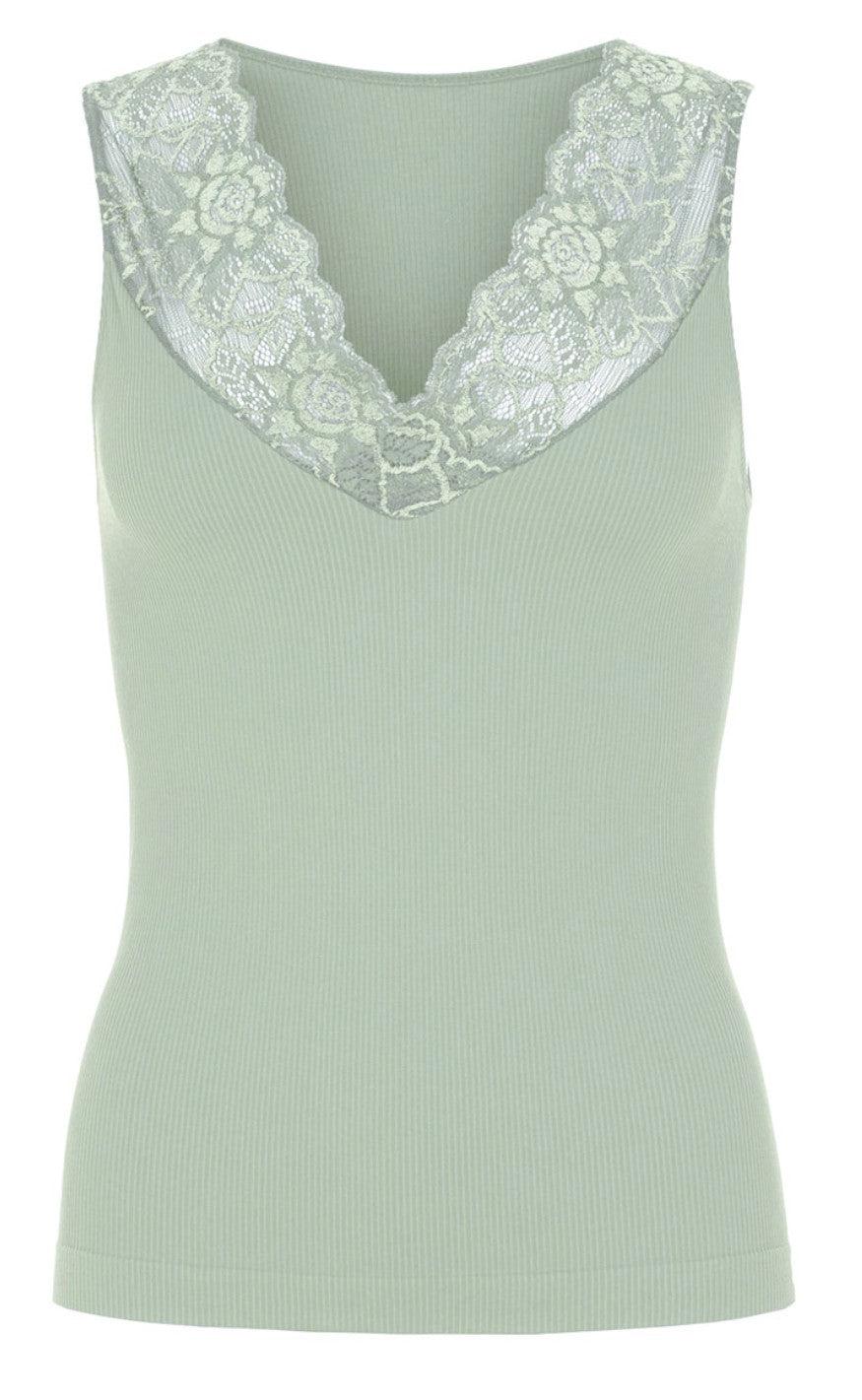 Tim & Simonsen Top - Belen V-Lace - Menta (vendbar)