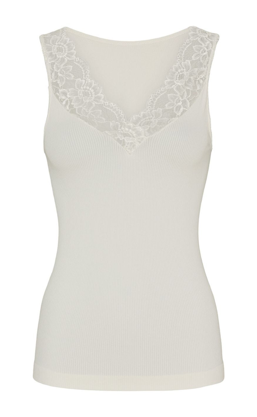 Tim & Simonsen Topp - Belen V-lace - Ivory (vendbar)