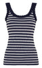 Tim & Simonsen Topp - Isa Rib - Blu/Bianco