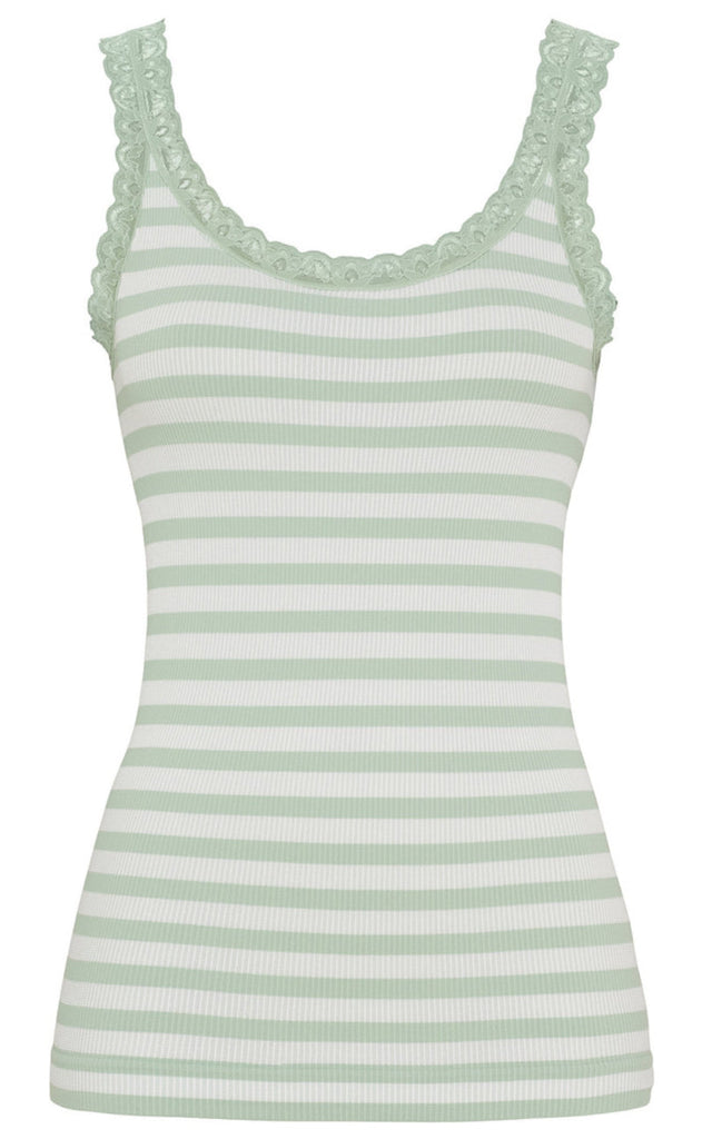 Tim & Simonsen Topp - Isa Rib - Menta/Bianco