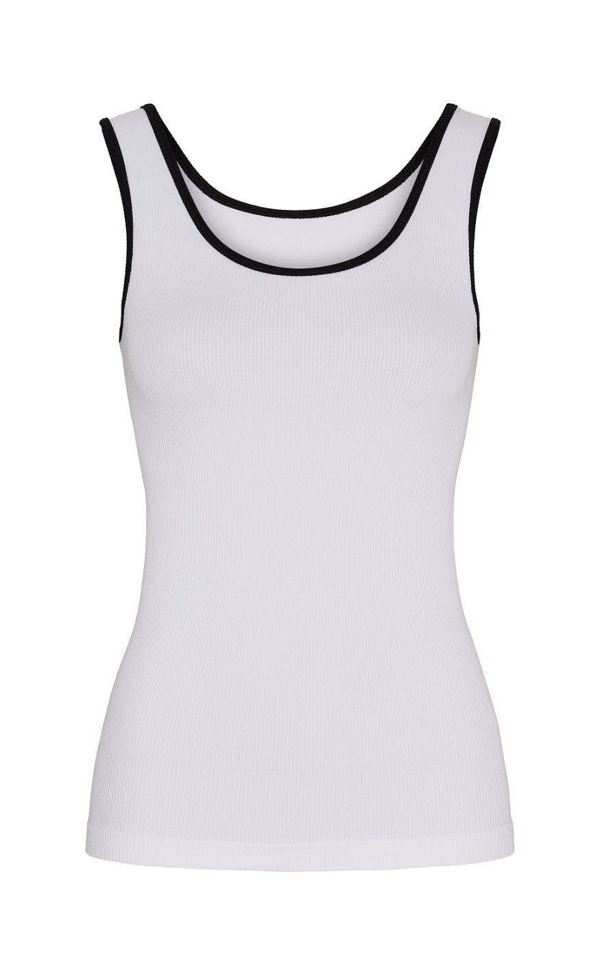 Tim & Simonsen Topp - Marie Rib - Bianco/Nero