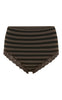 Tim & Simonsen Truser - Isa Stripe Dark Rib Midi Lace - Nero/Noce