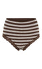 Tim & Simonsen Truser - Isa Stripe Rib Midi Lace - Cioccolato/Bianco