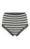 Tim & Simonsen Truser - Isa Stripe Rib Midi Lace - Oliva/Bianco