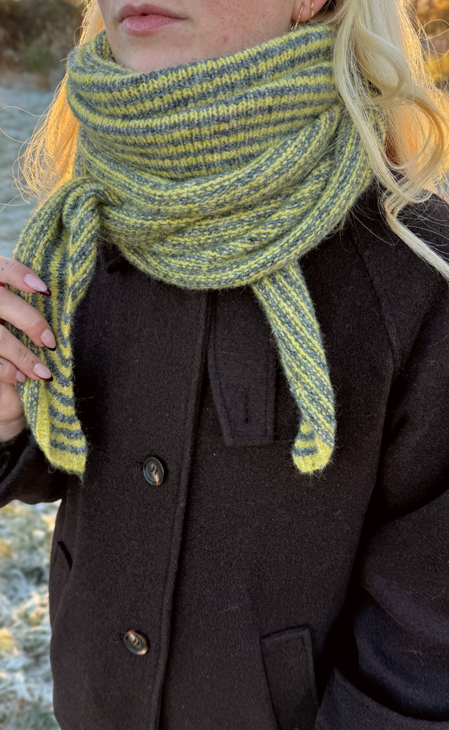 Say INA Copenhagen Skjerf - Sophie - Lime / Green Striped