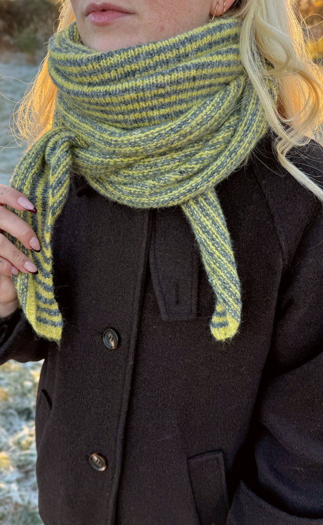 Say INA Copenhagen Skjerf - Sophie - Lime / Green Striped