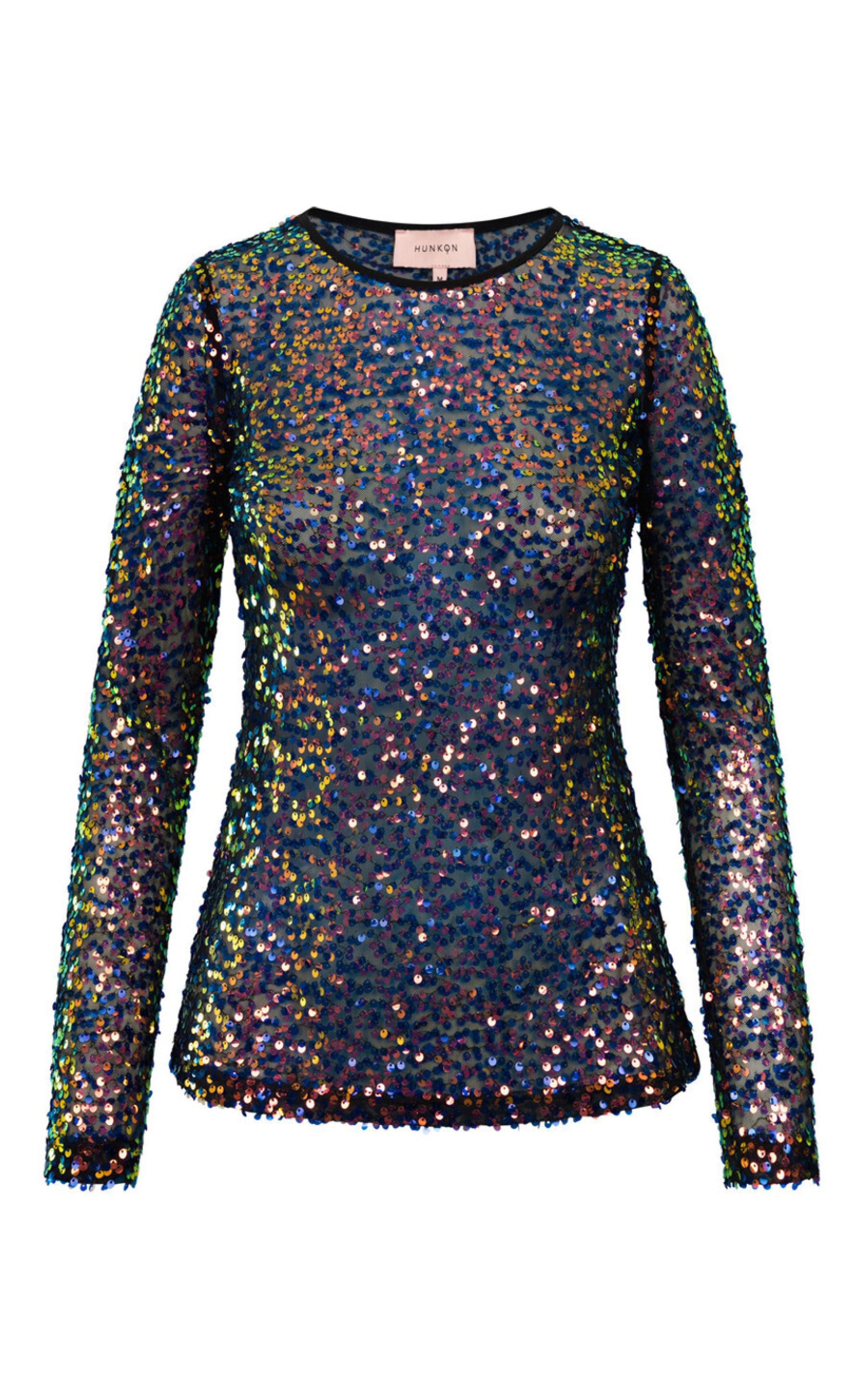 Hunkøn Bluse - Aya Sequin  - Black
