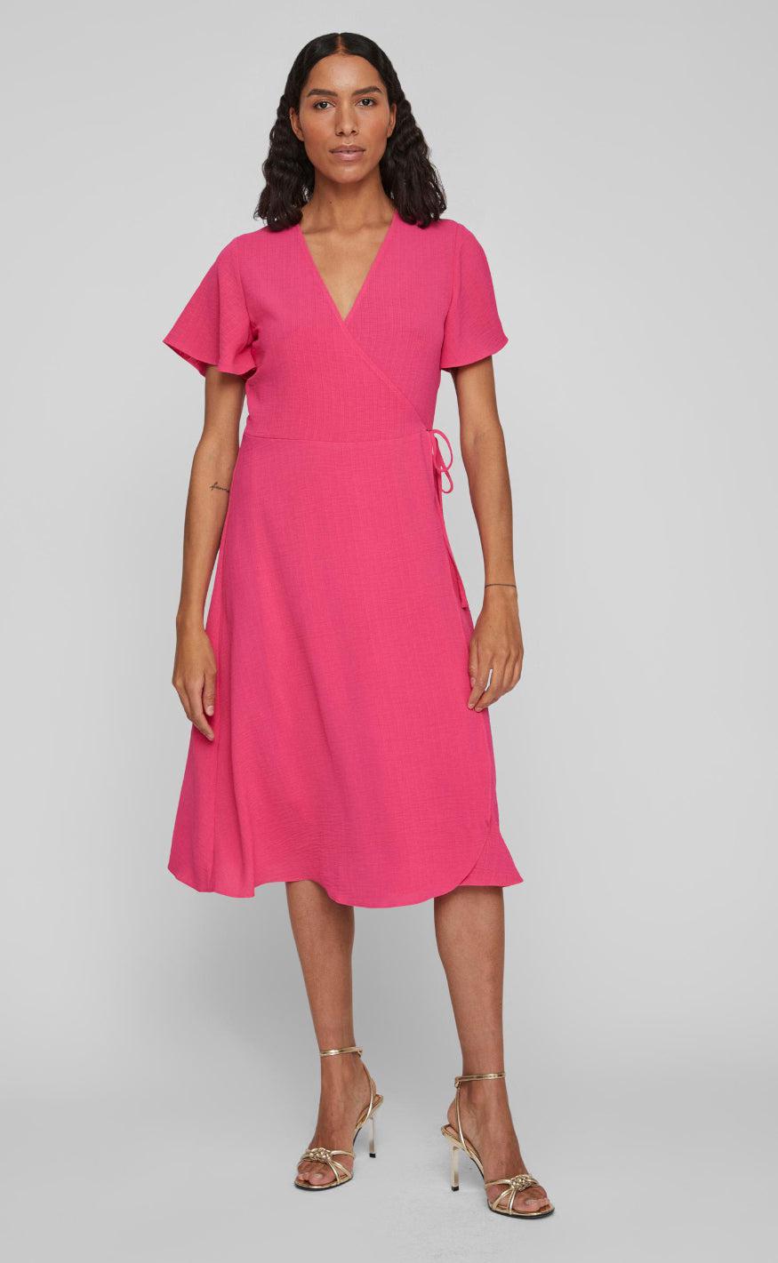 VILA Kjole - Lovie - Pink Yarrow