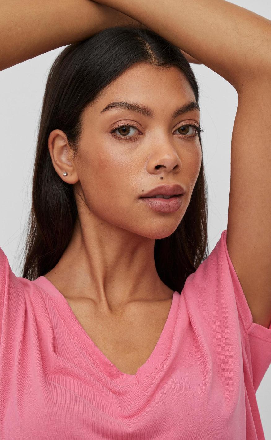 VILA Topp - Modala - Fandango Pink