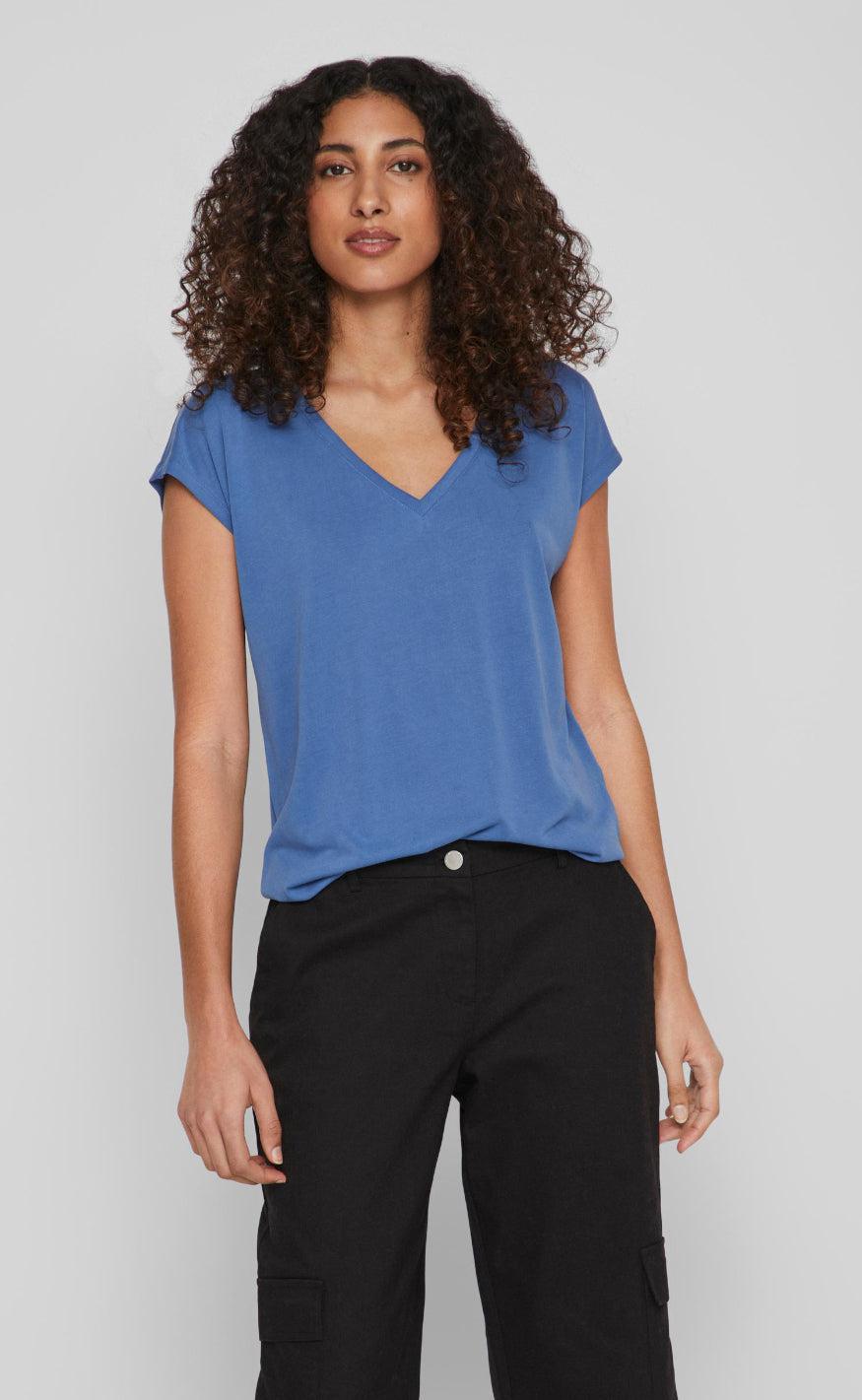 VILA Topp - Modala - Federal Blue