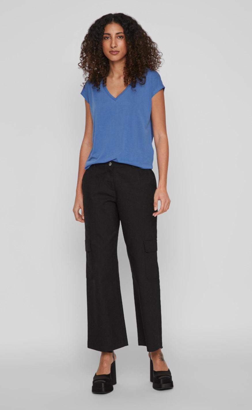 VILA Topp - Modala - Federal Blue