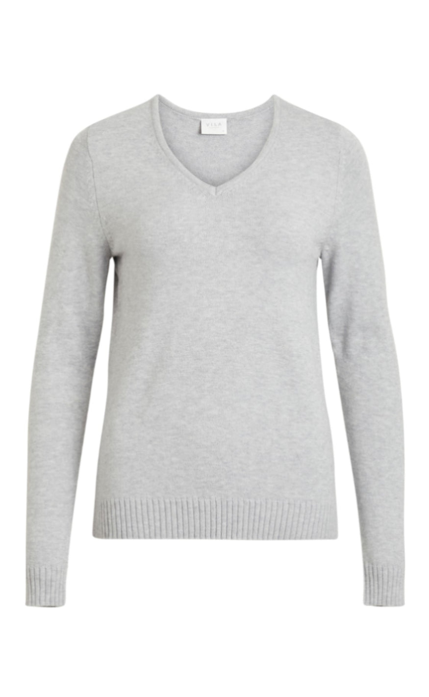 VILA Topp - Ril - Light Grey Melange