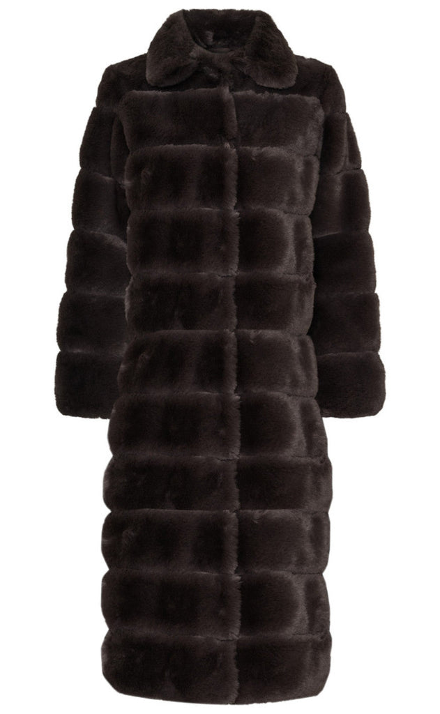 Notyz Jakke - Fake Fur Long - Chocolate