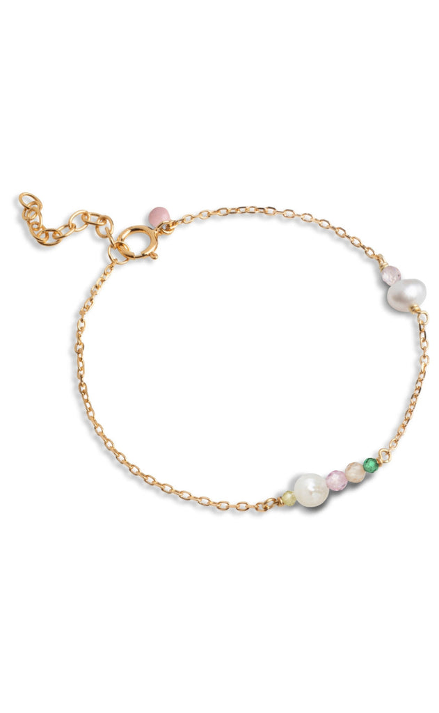 ENAMEL Copenhagen Armbånd - Sofia - Light Pink/Khaki Green/Peach/Pearl