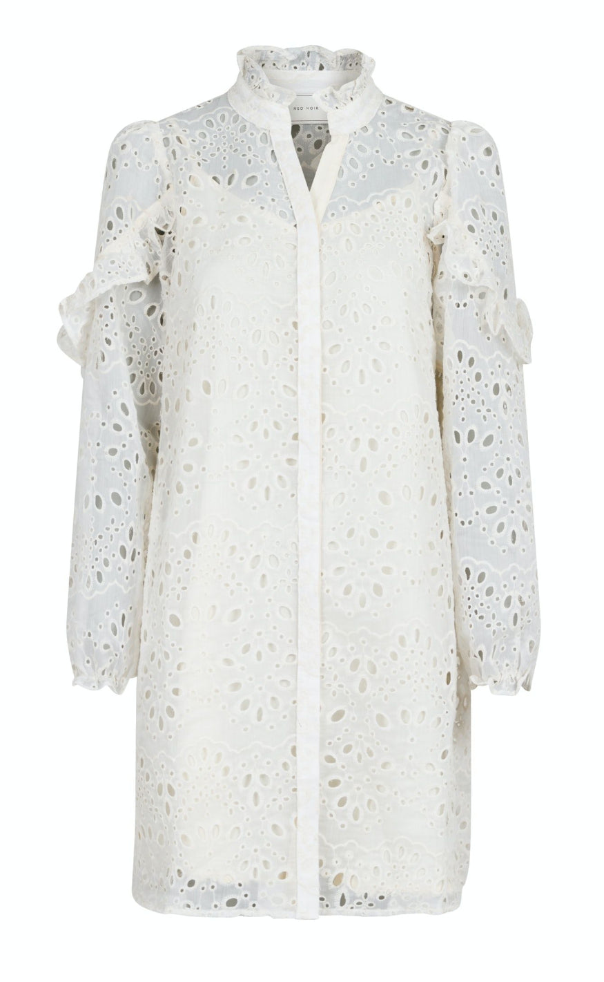 Neo Noir Kjole - Abby Embroidery - Ivory