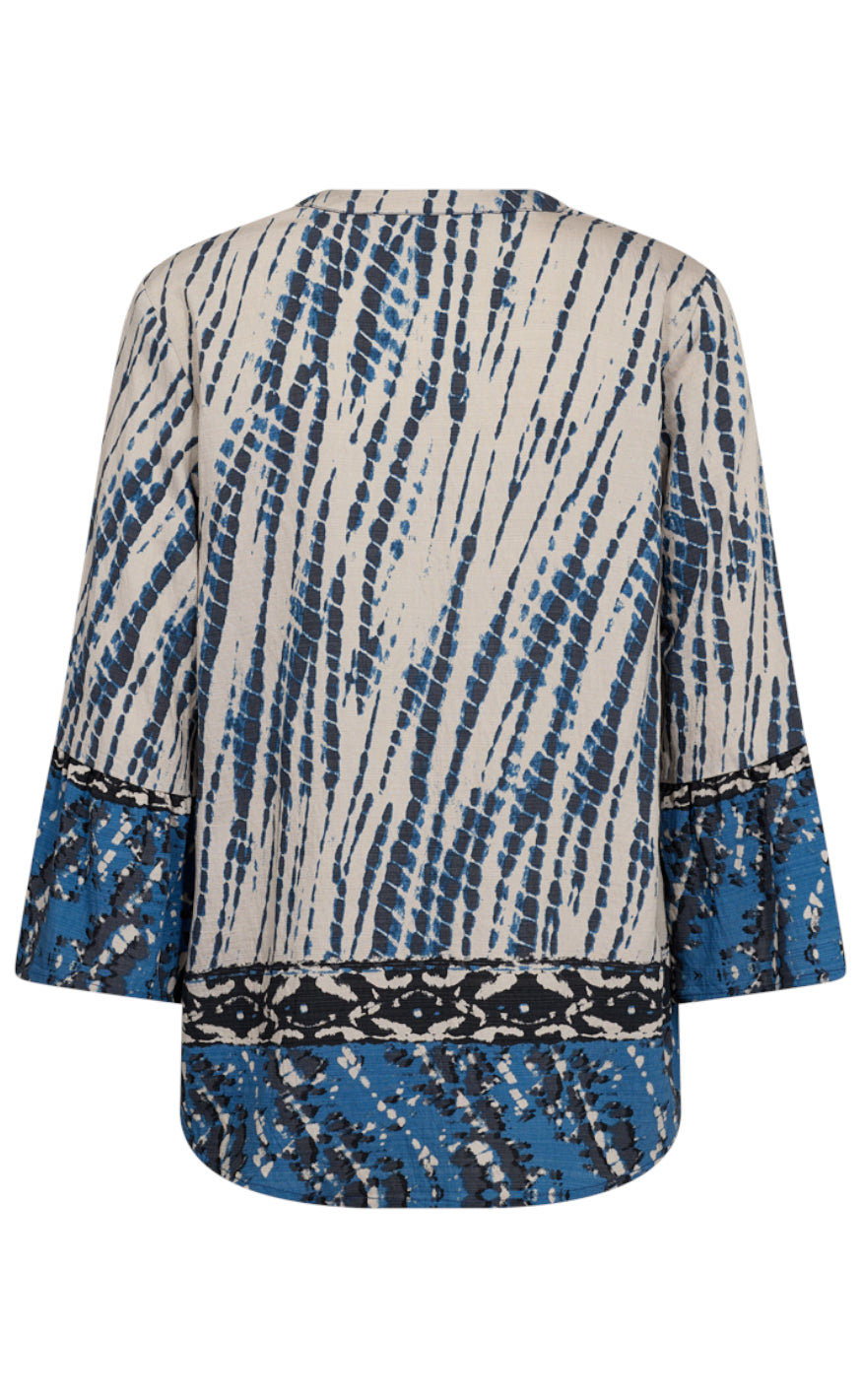 Freequent Bluse - Aby - Pumice Stone W. Ombre Blue