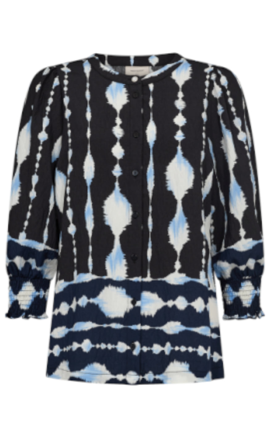 Freequent Skjorte - Aby - Black W. Navy Blazer