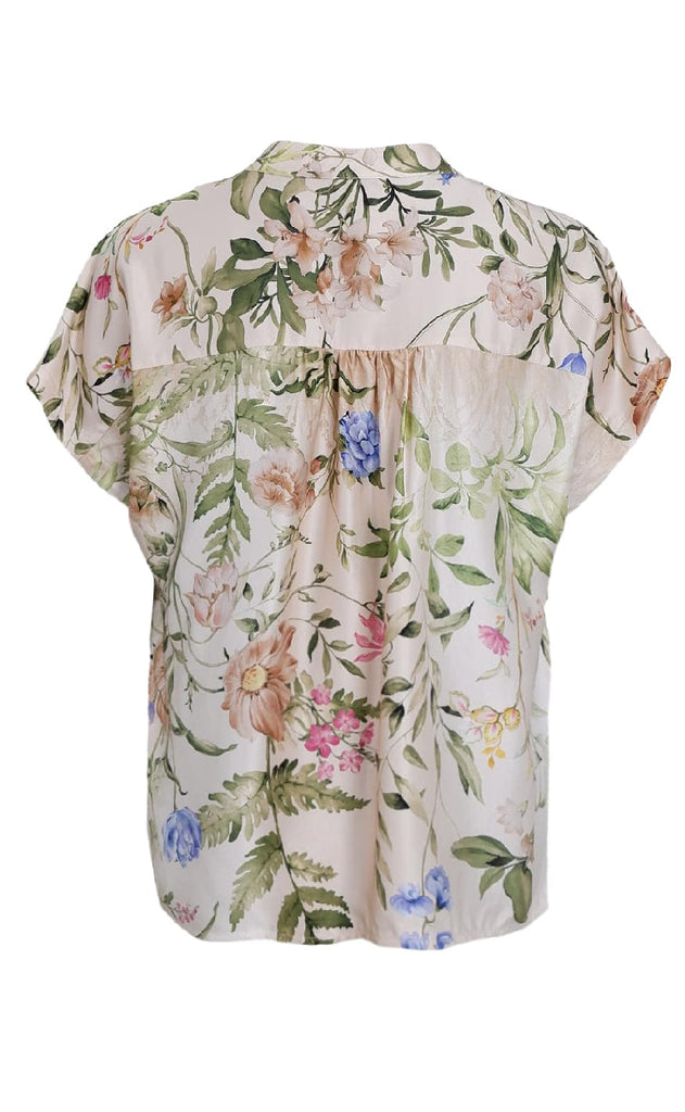 Black Colour Bluse - Zennia - Champagne Flower
