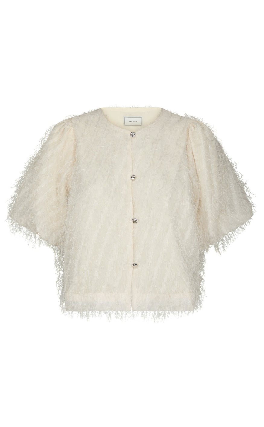Neo Noir Bluse - Aisa Frilly - Creme