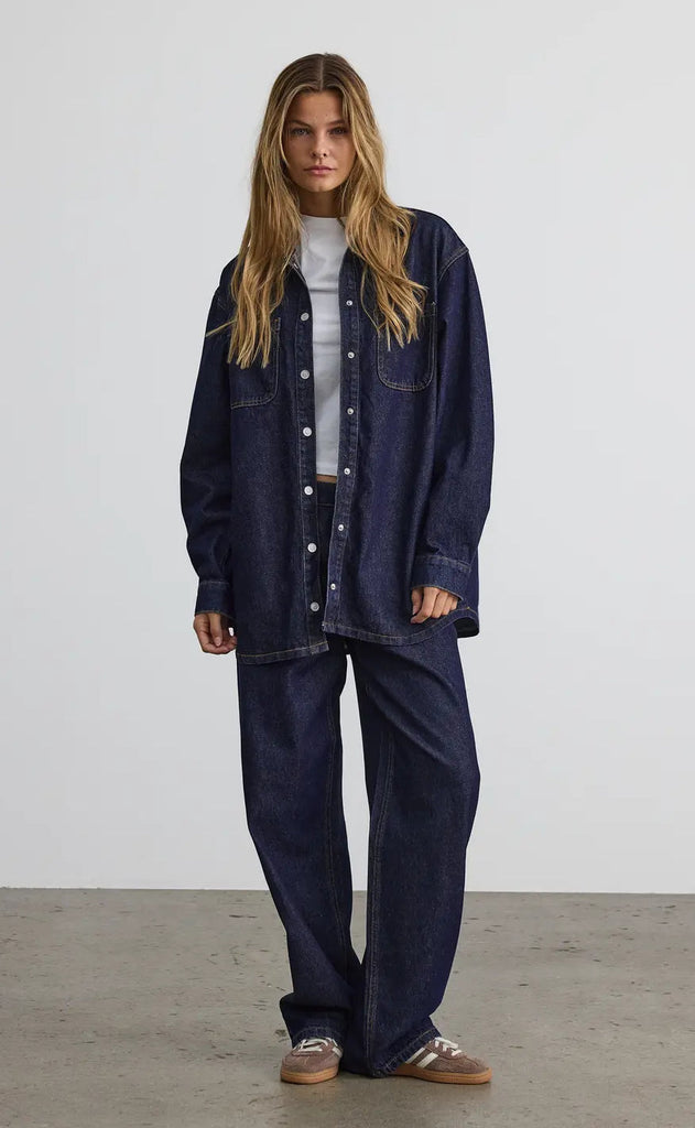 Noisy May Jakke - Alva L/S - Dark Blue Denim