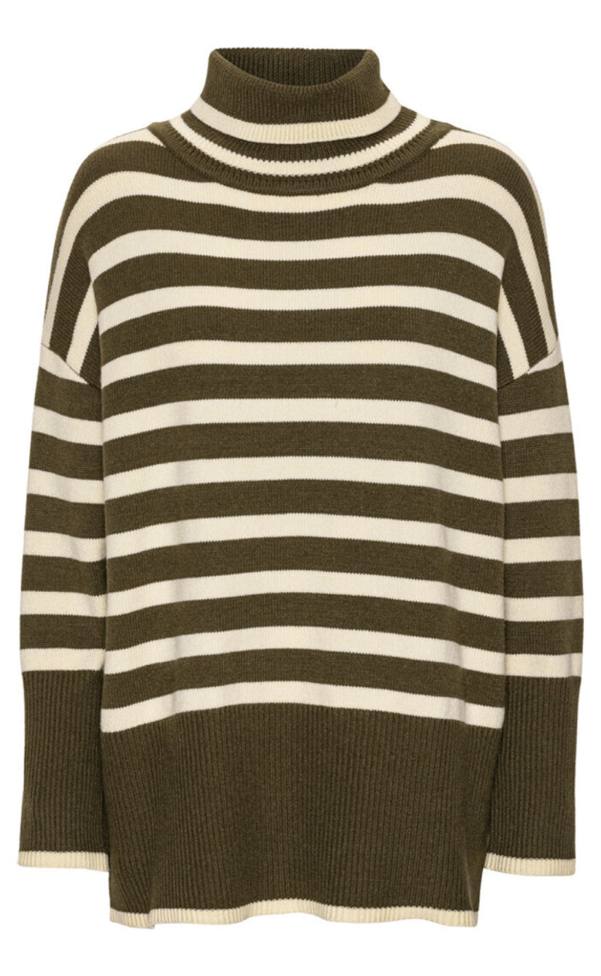 A-Veiw Genser - Alvena  - Green/Off White