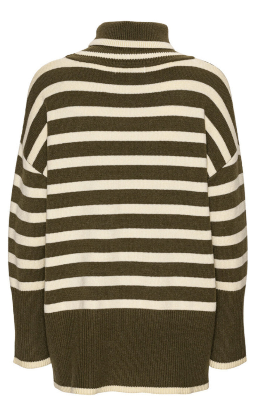 A-Veiw Genser - Alvena  - Green/Off White