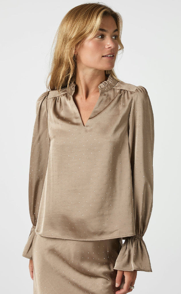 Neo Noir Bluse - Amara - Dark Taupe