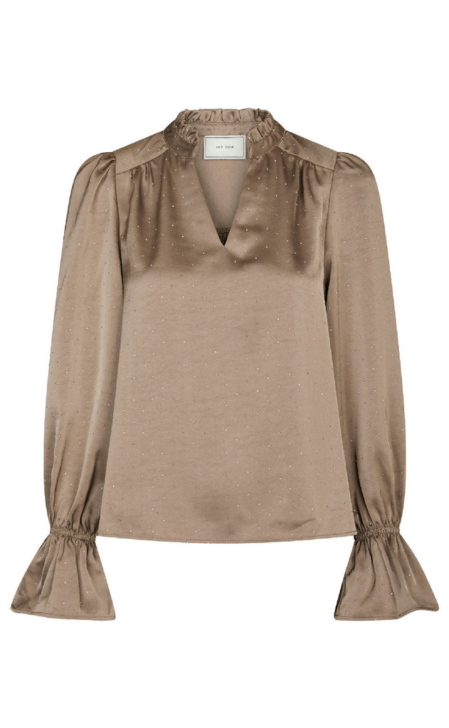 Neo Noir Bluse - Amara - Dark Taupe