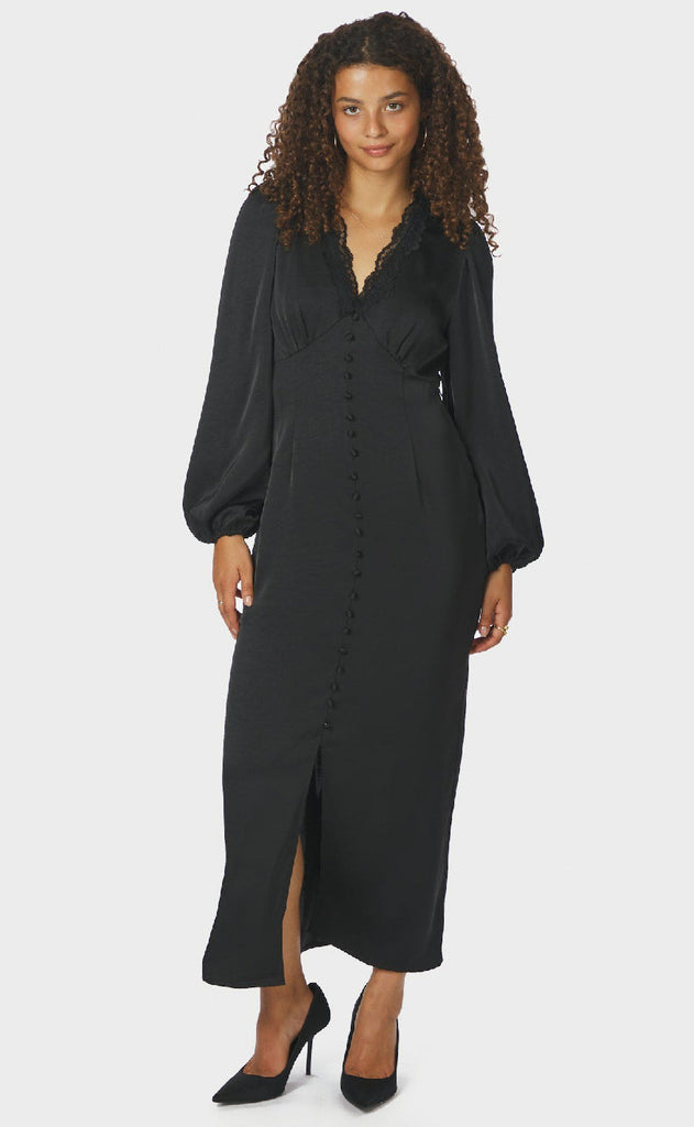 Neo Noir Kjole - Anio Heavy Sateen - Black