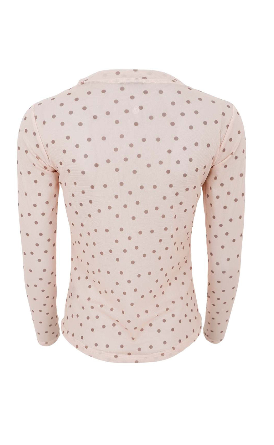 Black Colour Bluse - Annie Mesh - Powder Dot