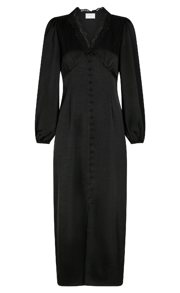 Neo Noir Kjole - Anio Heavy Sateen - Black