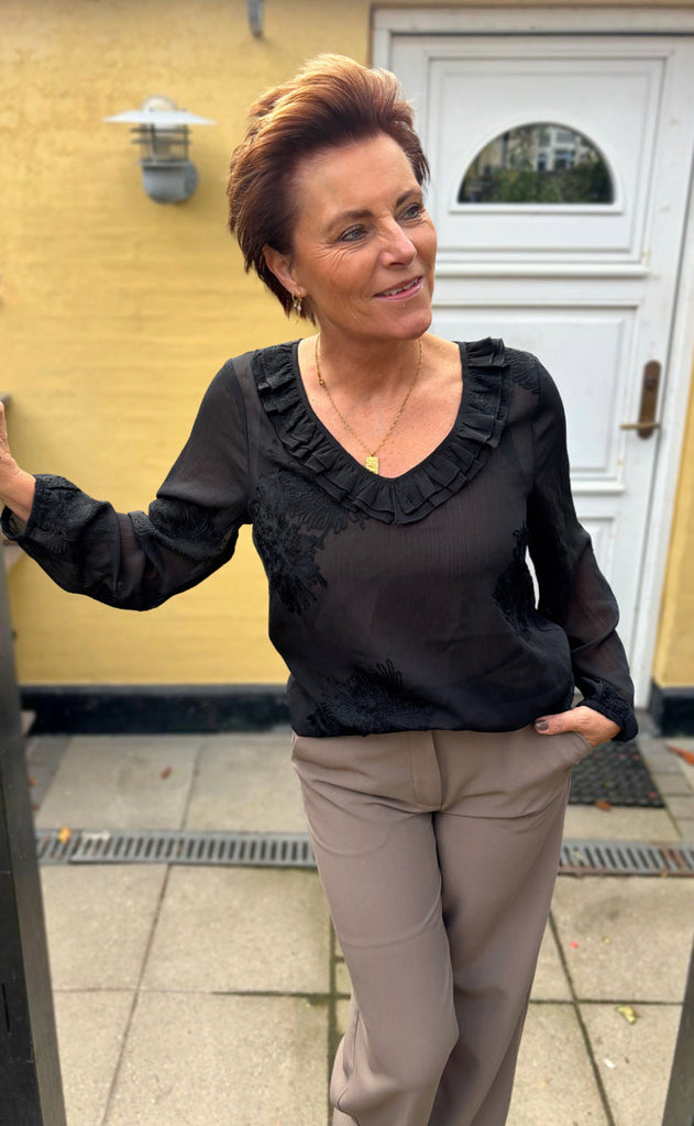 Say INA Copenhagen Bluse - Anbritt - Black W. Pattern