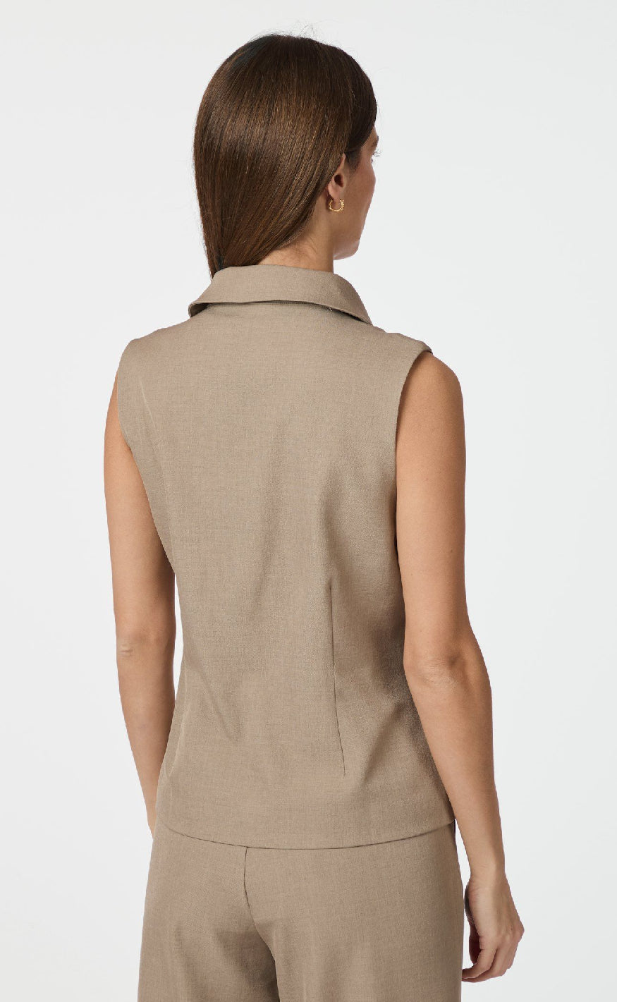 Neo Noir Vest - Annabella Structure - Dark Taupe
