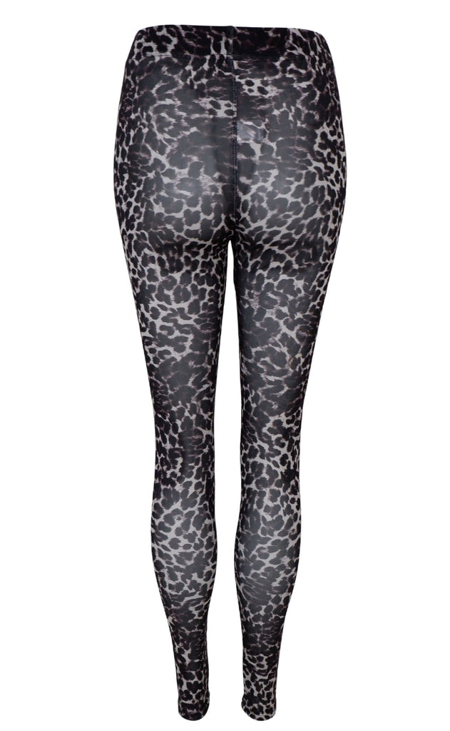 Black Colour Leggings - Annie - Grey Leo