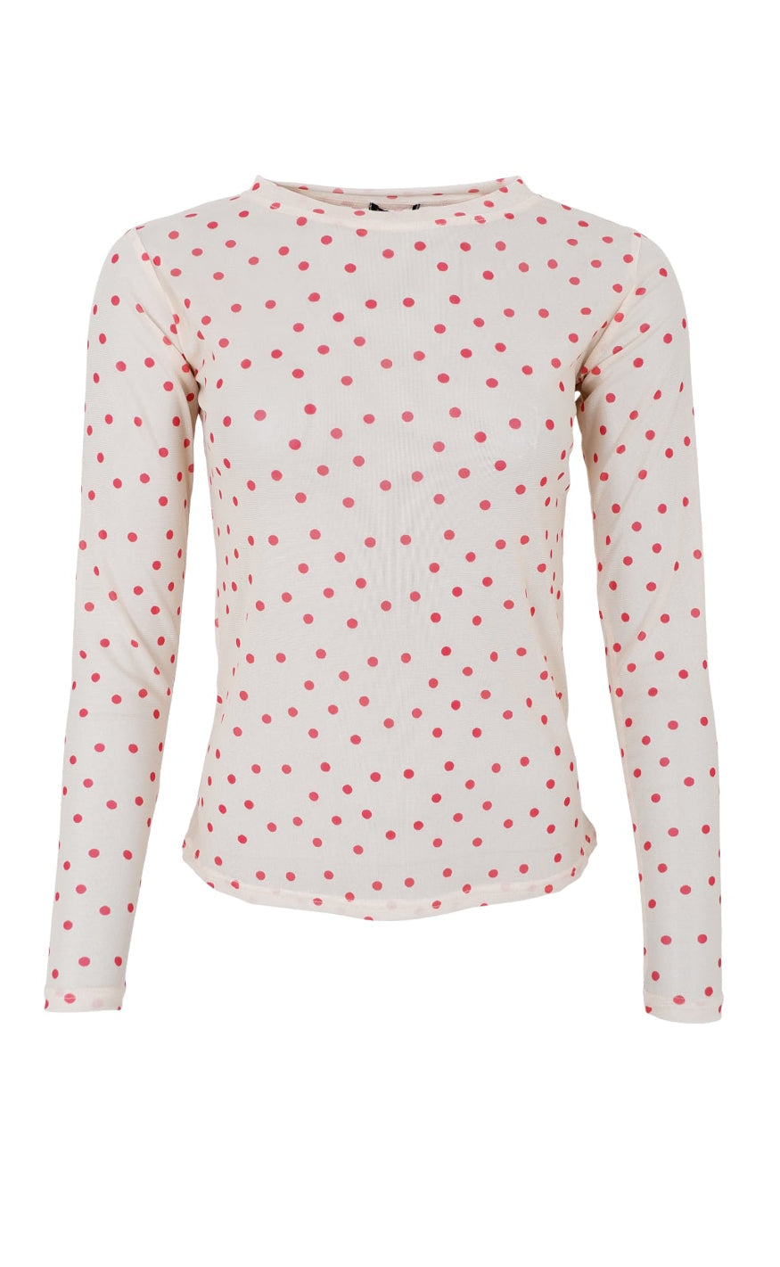 Black Colour Bluse - Annie Mesh - Red Dot