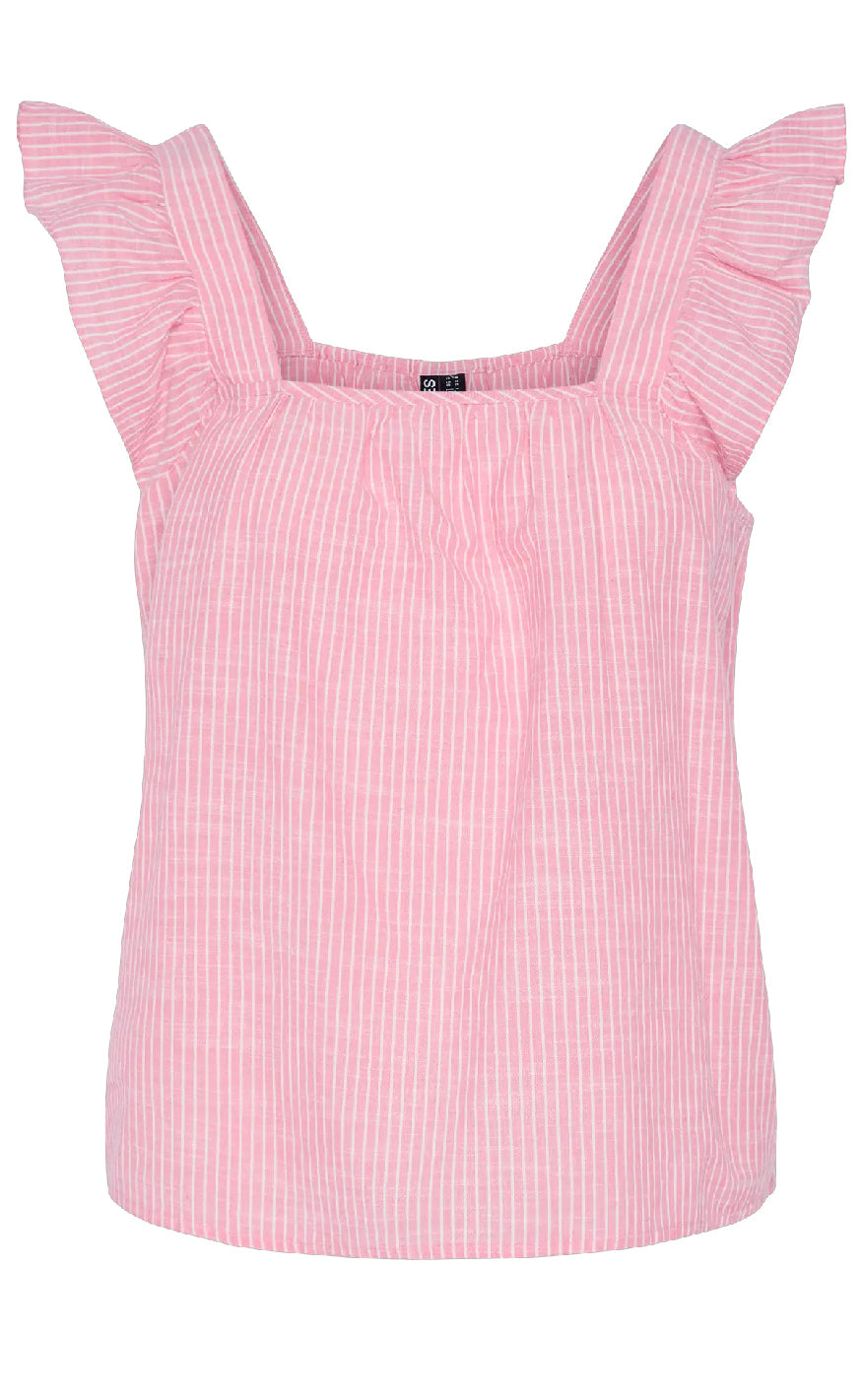 Pieces Topp - Apia - Pink Lemonade/Bright White