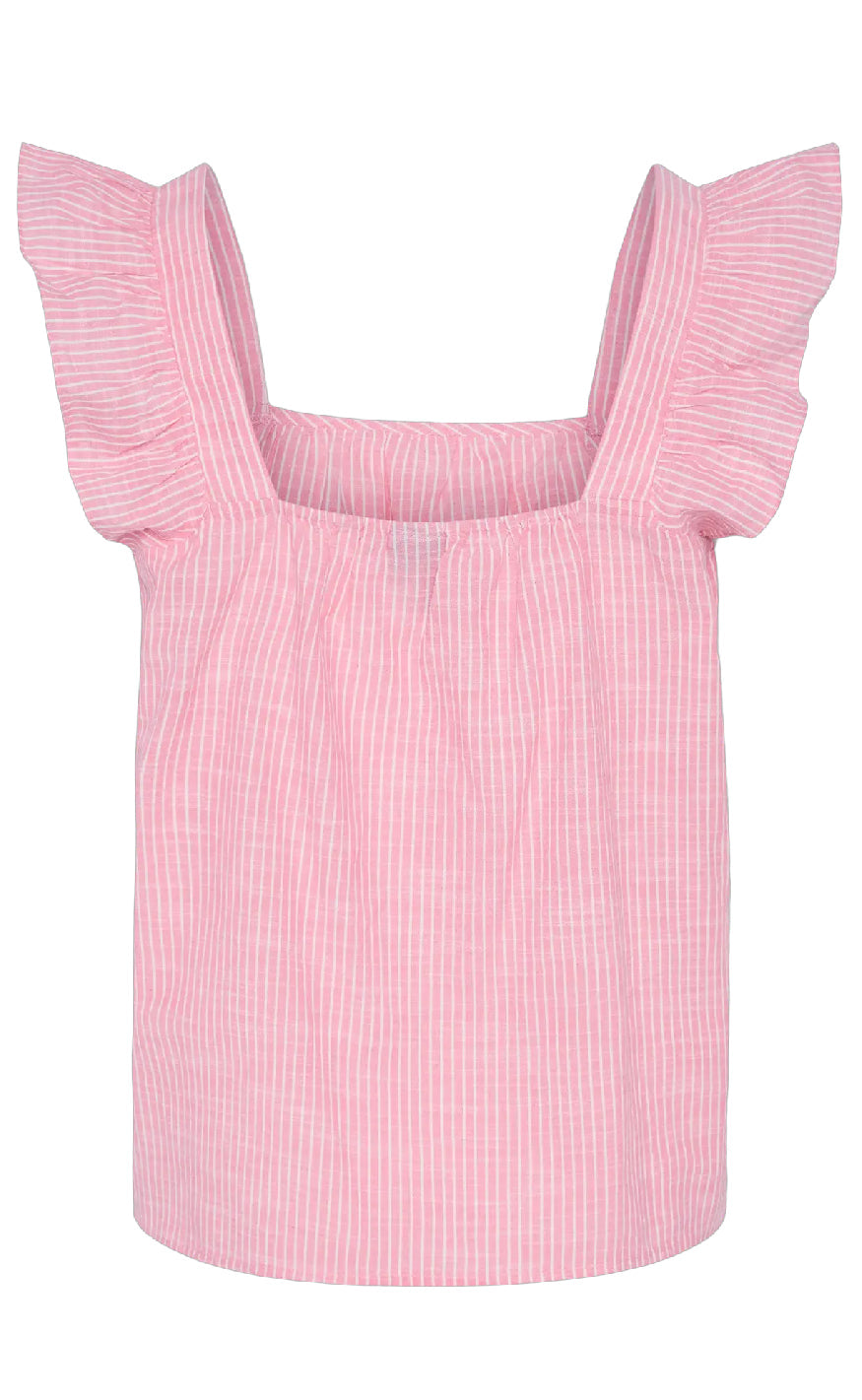 Pieces Topp - Apia - Pink Lemonade/Bright White