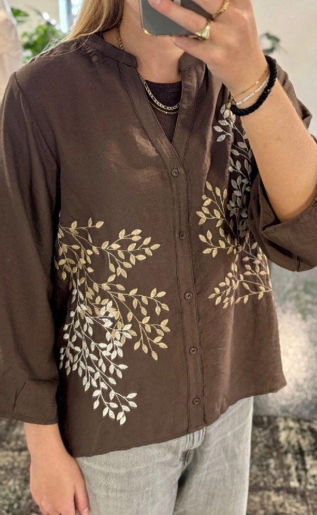 Luxzuz Bluse - Ariago - Chocolate Chip