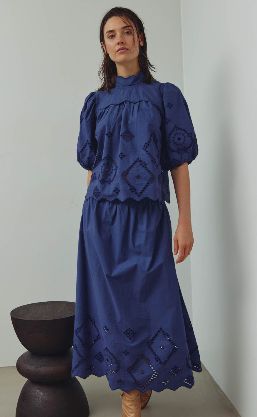 Noella Skjørt - Marisol - Dusty Blue