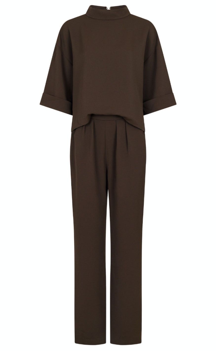 Neo Noir Jumpsuit - Arlo - Brown