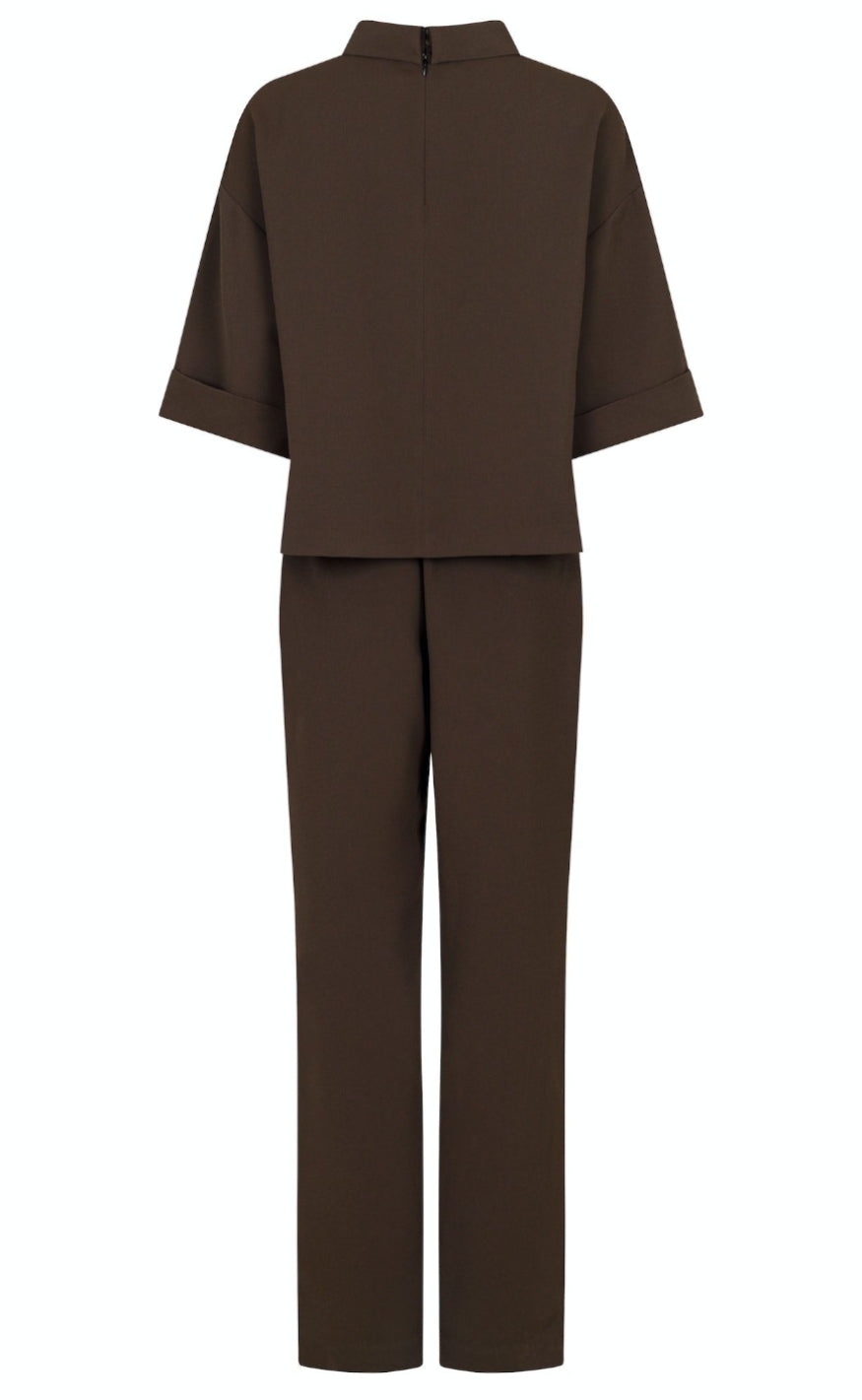 Neo Noir Jumpsuit - Arlo - Brown