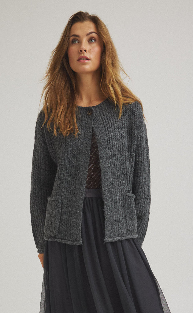 Luxzuz Cardigan - Jeantos - Asphalt