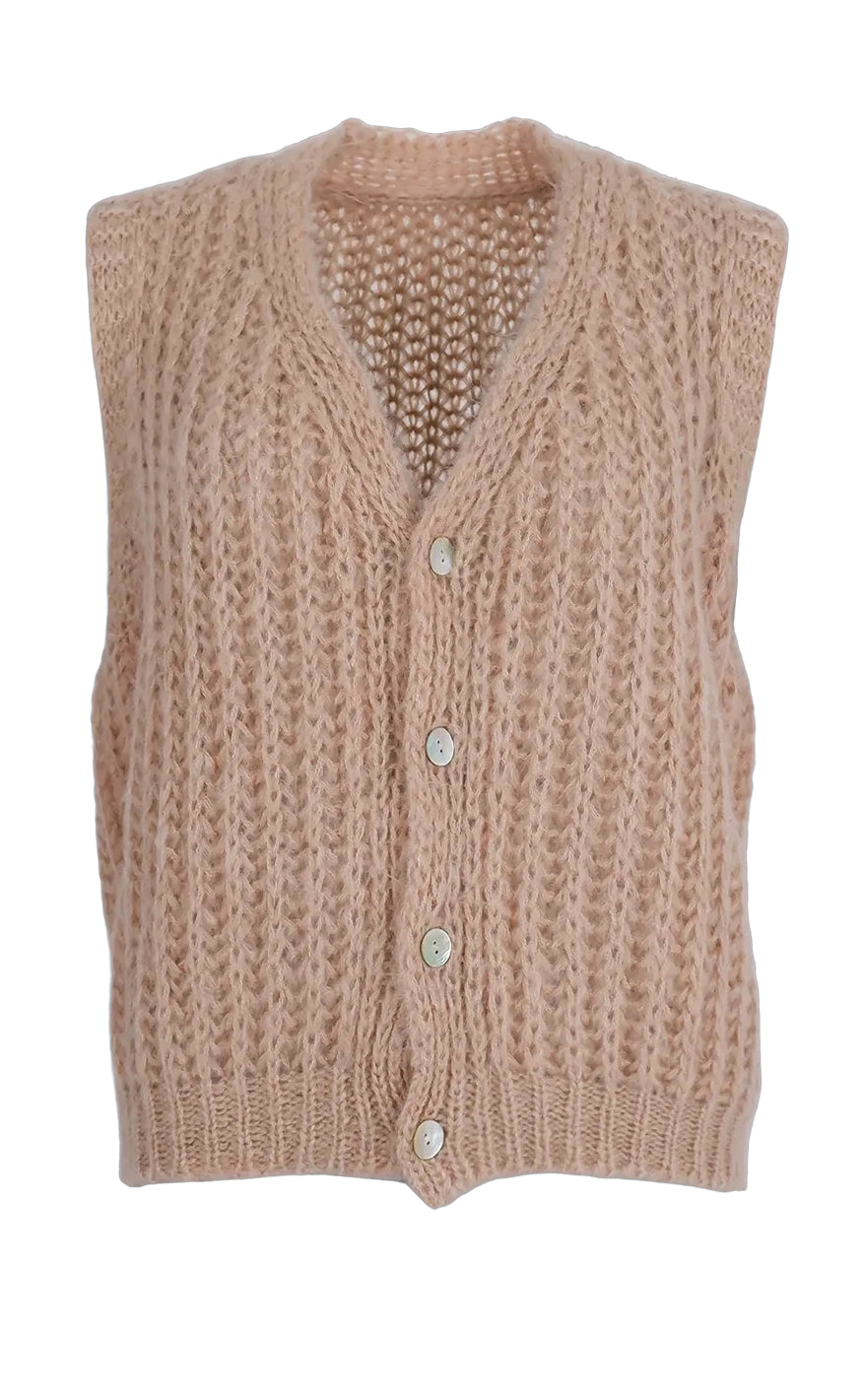 Black Colour Vest - Casey - Latte